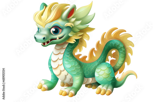 A cute dragon on a white background