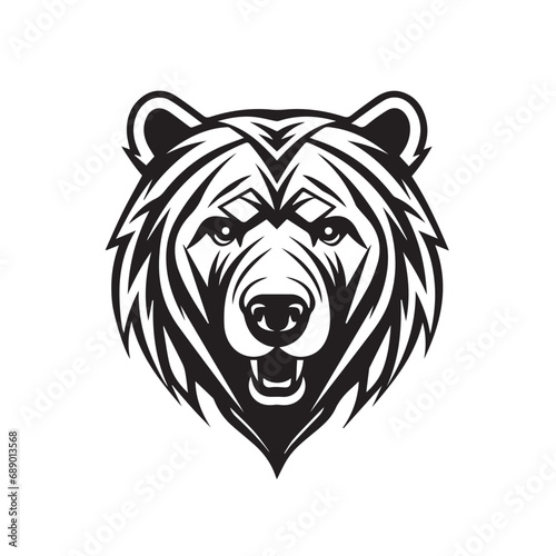 Bear in cartoon, doodle style. Isolated 2d vector illustration in logo, icon, sketch style, Eps 10, black and white. AI Generative