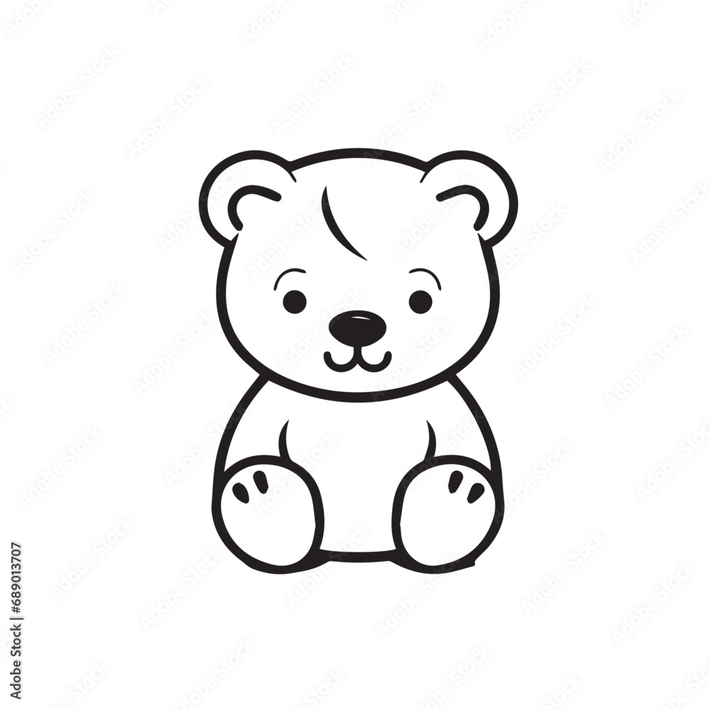 Bear in cartoon, doodle style. Isolated 2d vector illustration in logo, icon, sketch style, Eps 10, black and white. AI Generative Bear in cartoon, doodle style. Isolated 2d vector illustration in logo, icon, sketch style, Eps 10, black and white. AI Generative