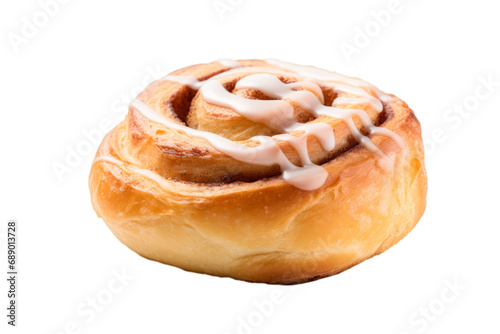A delicious piece of Cinnamon Roll on a white transparent background
