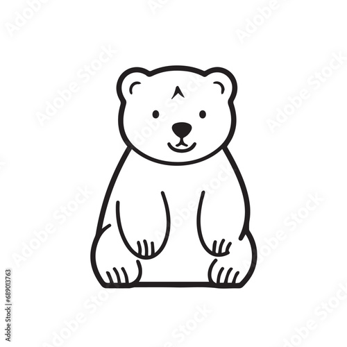 Bear in cartoon  doodle style. Isolated 2d vector illustration in logo  icon  sketch style  Eps 10  black and white. AI Generative