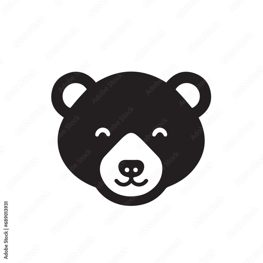 Bear in cartoon, doodle style. Isolated 2d vector illustration in logo, icon, sketch style, Eps 10, black and white. AI Generative