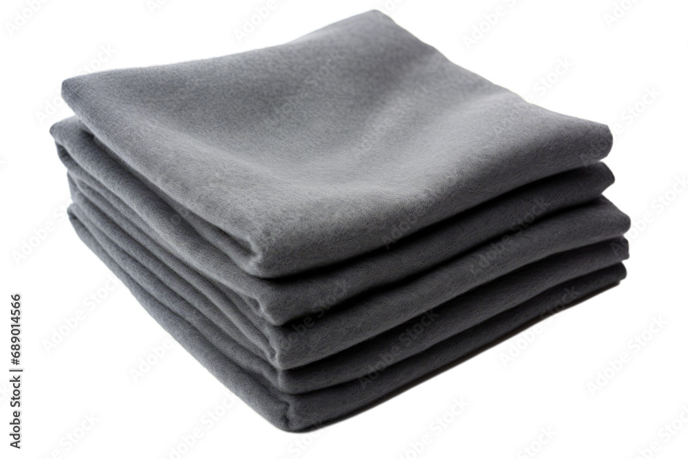 Stack of Folded Gray Fleece Blankets Isolated on White background Stack of Folded Gray Fleece Blankets Isolated on White background