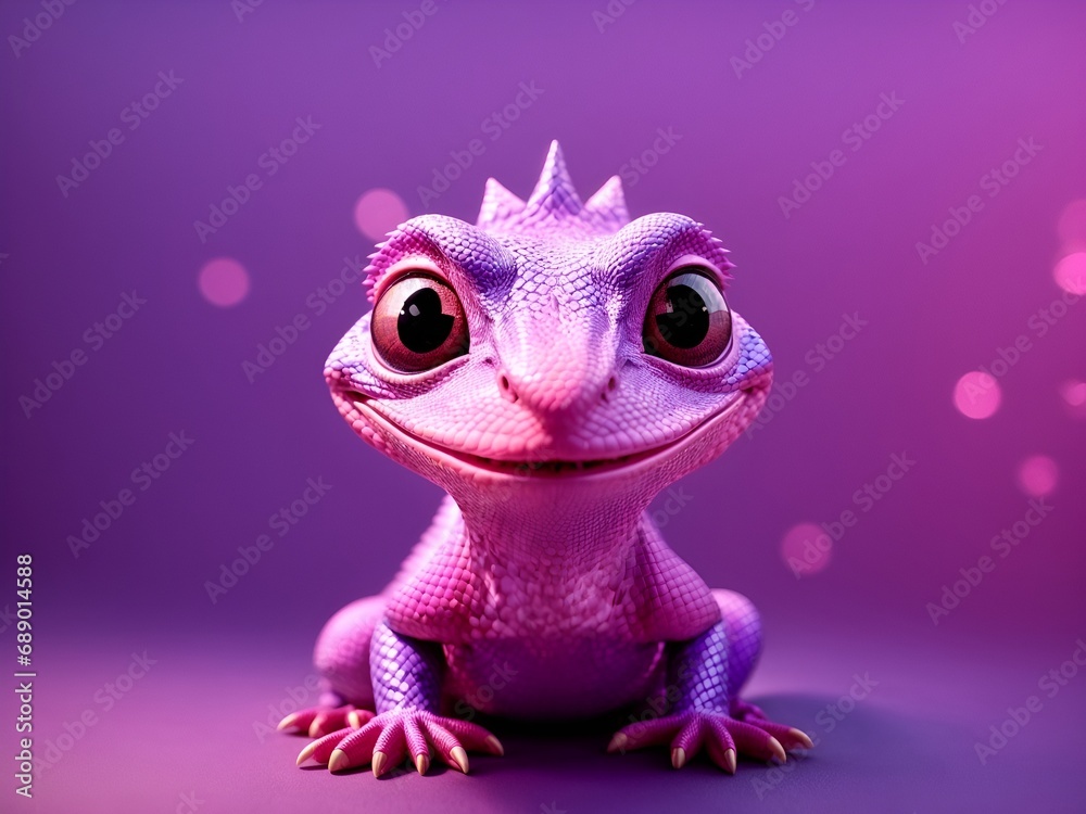 A cartoon character of a lizard with soft pink skin A cartoon character of a lizard with soft pink skin