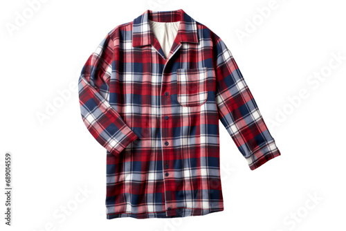 laid Flannel Shirt Isolated on White background