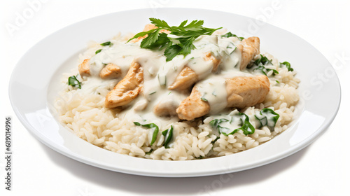 Chicken with rice and spinach