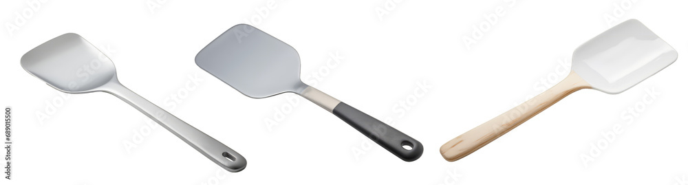 Assorted Kitchen Spatulas Isolated on White Assorted Kitchen Spatulas Isolated on White