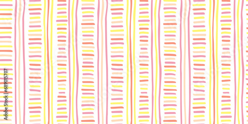 Small dash seamless pattern Dotted lines texture. Candi chocolate color vector hatching doodle organic shapes. Short line dashes Brush hand drawn random strokes Fashion retro print design Illustration