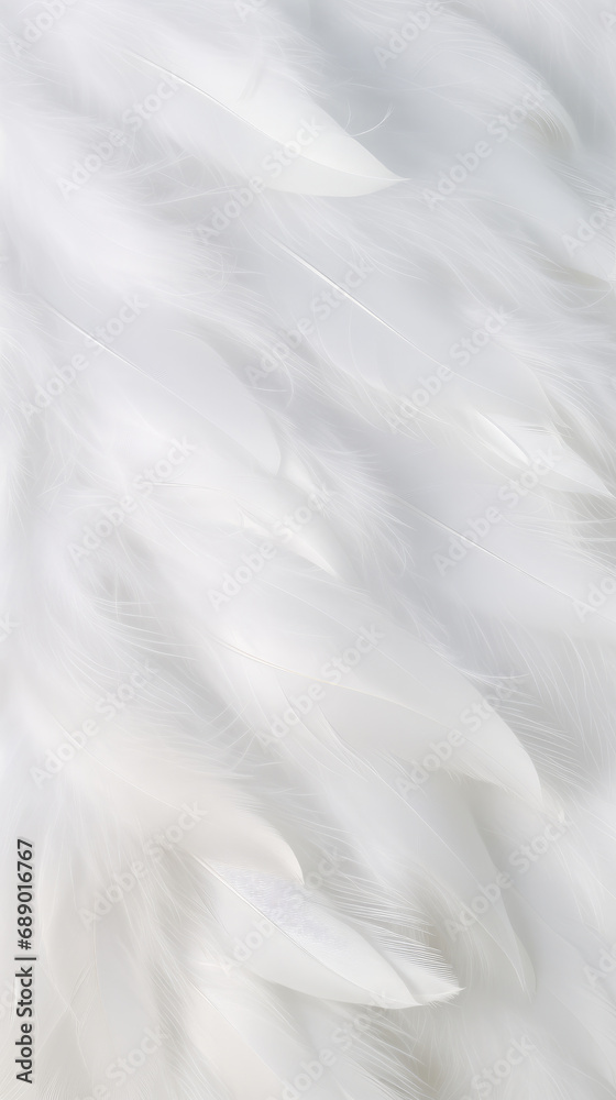 Obraz premium a white feather, white texture background