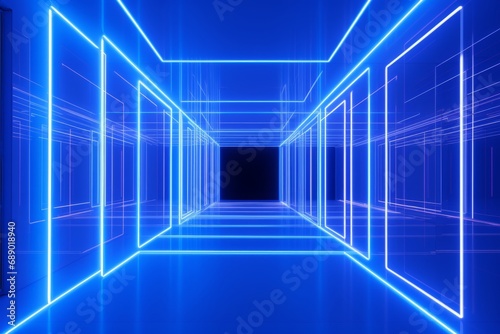 Futuristic hallway. Synthwave 