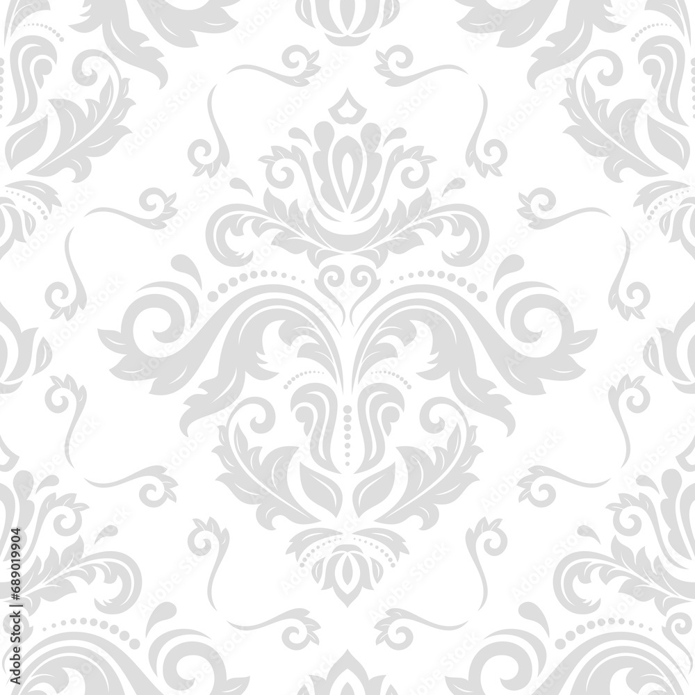Orient classic pattern. Seamless abstract background with vintage elements. Orient light grey pattern. Ornament for wallpapers and packaging