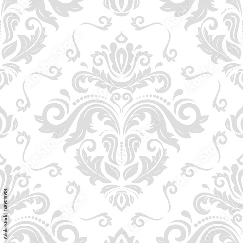 Orient classic pattern. Seamless abstract background with vintage elements. Orient light grey pattern. Ornament for wallpapers and packaging