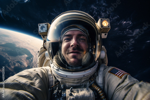 An astronaut taking a selfie in space © Dennis