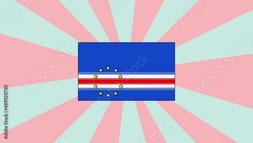 Animation of the Cape Verdean flag icon with a rotating background photo