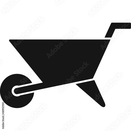 Canvas-taulu Wheelbarrow Icon Filled Style