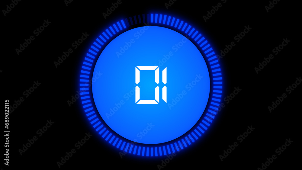 Obraz premium Digital Countdown Timer count, Number One