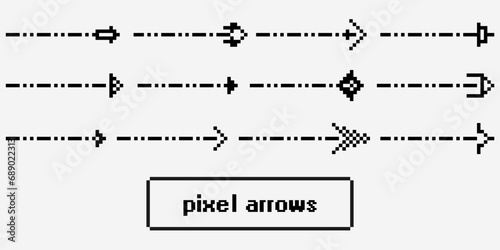Pixel icons, signs, arrow symbols for interface design, web design, applications, presentations and much more