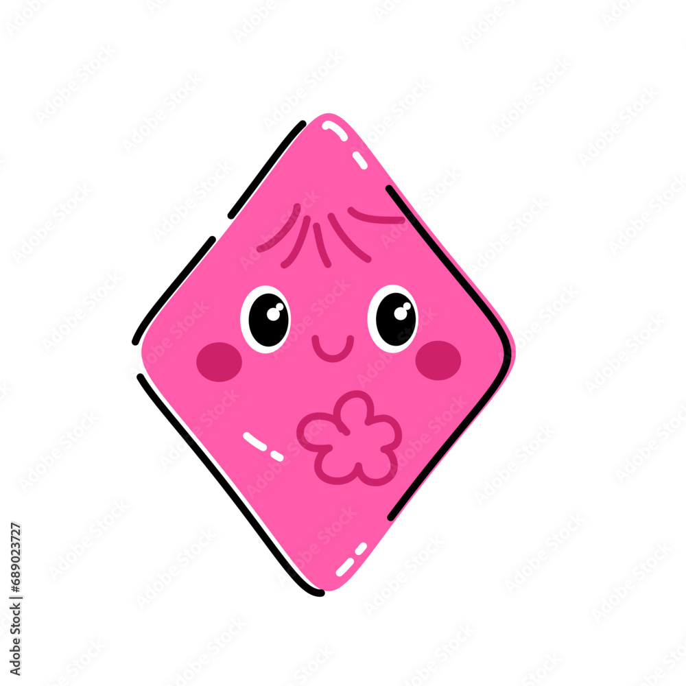 Cute Geometric Shape Character Rhombus Cute Geometric Shape Character Rhombus