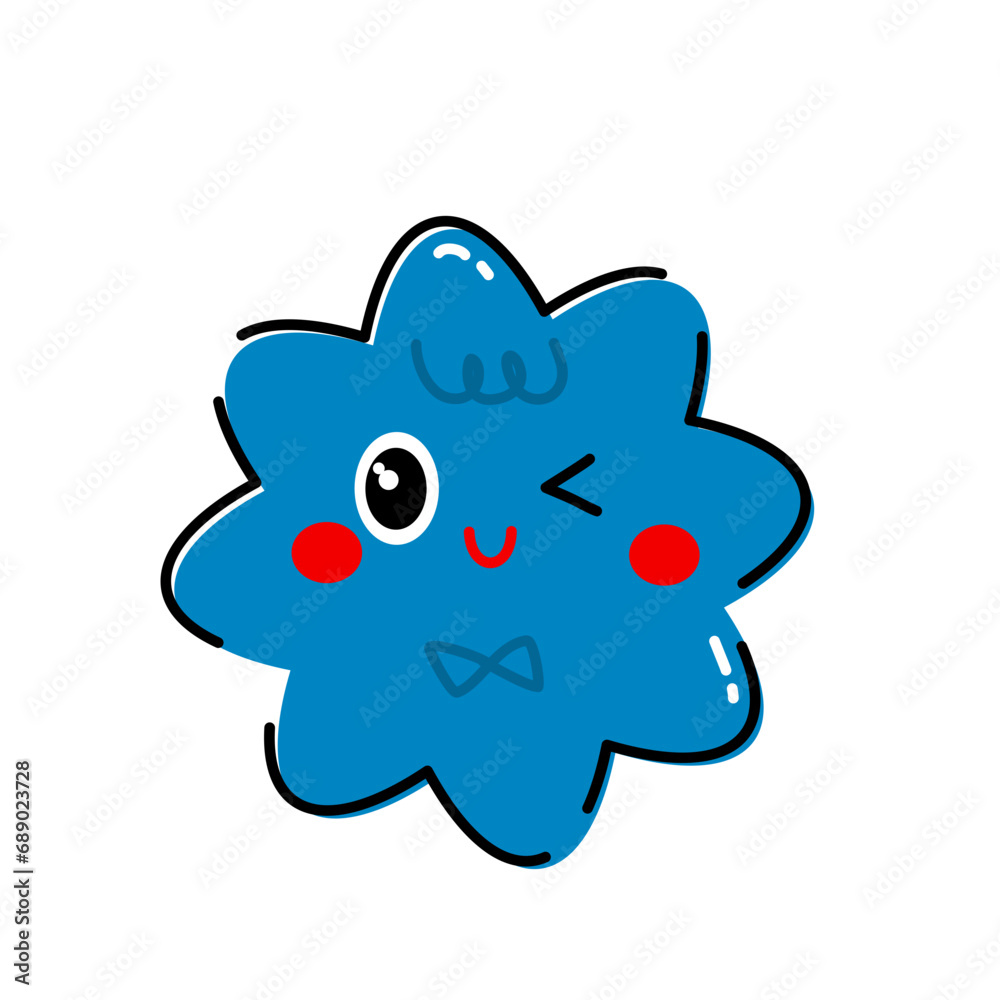 Cute Geometric Shape Character Eight Pointed Star Cute Geometric Shape Character Eight Pointed Star