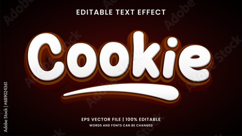 Cookie chocolate 3d editable text effect