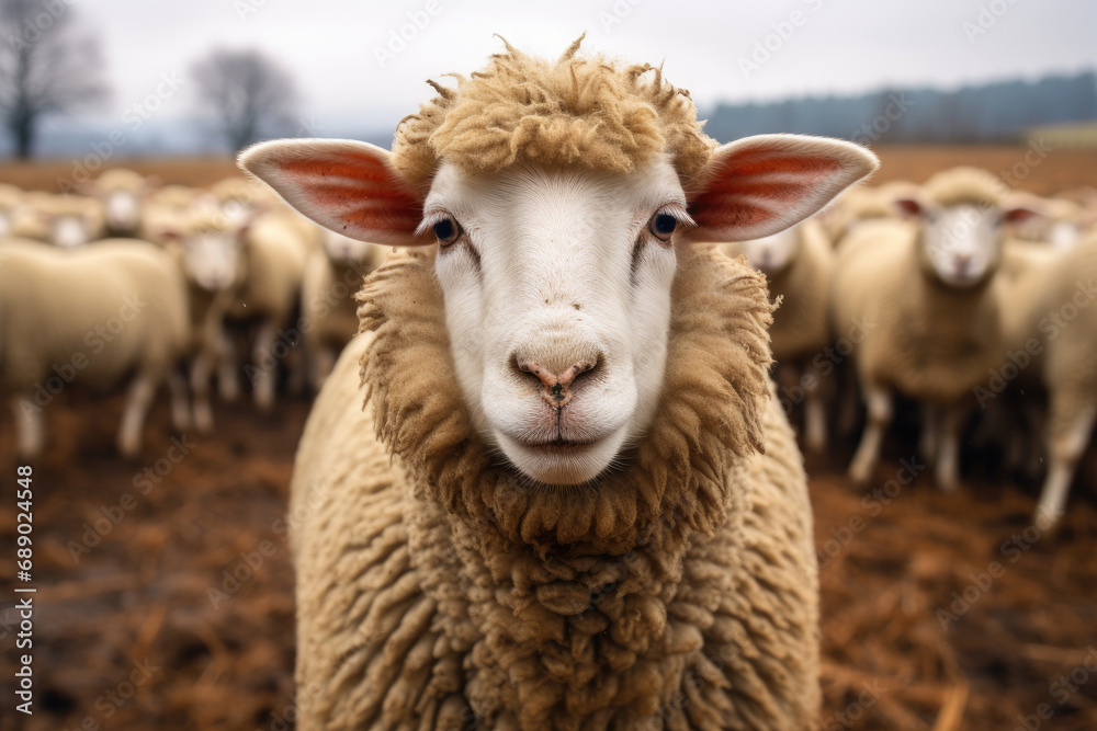 Sheep looking straight at the camera