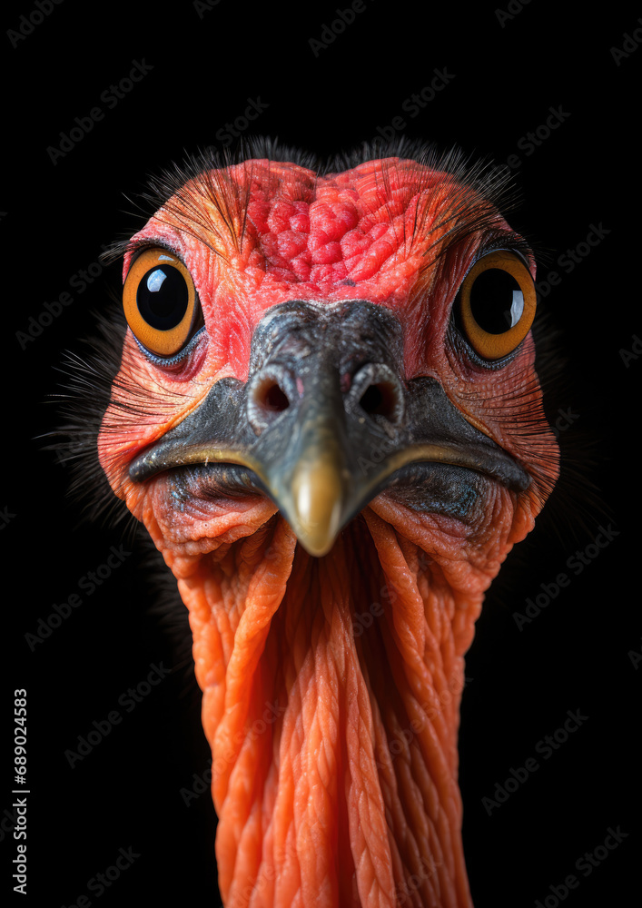Turkey looking straight at the camera