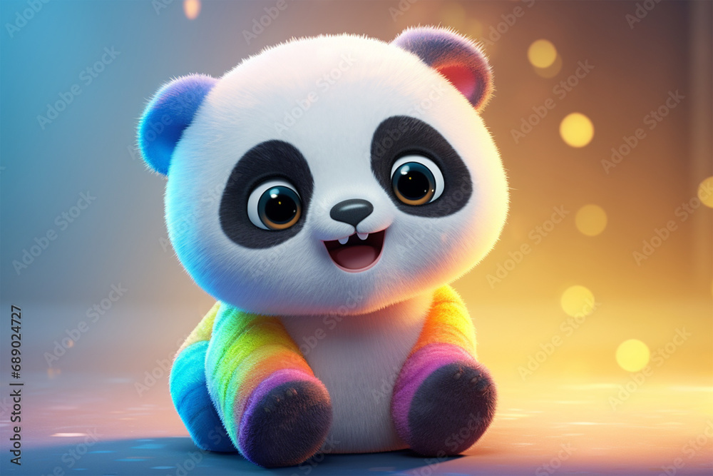 3D character of a cute bear in children's style