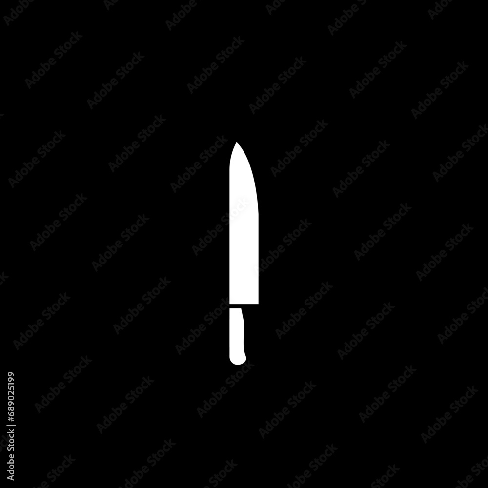 Knife icon isolated on black background Knife icon isolated on black background