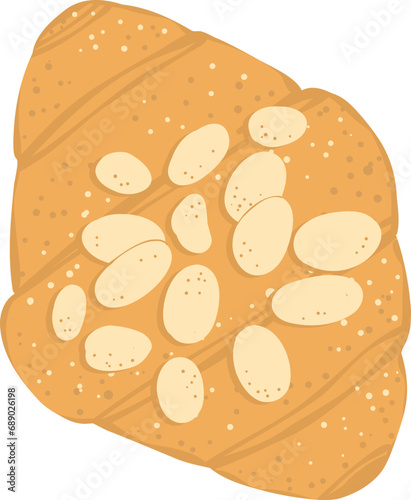 Almond croissant Bakery illustration