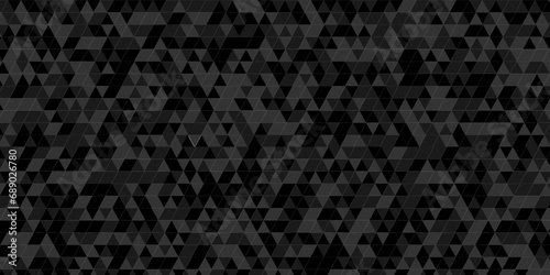 Abstract black and gray chain rough backdrop square triangle background. Modern geometric pattern gray and black Polygon Mosaic triangle Background, business and corporate background.