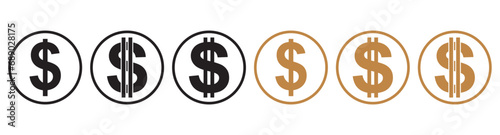 Dollar iocn illustrator design symbol in white isolated dollar
