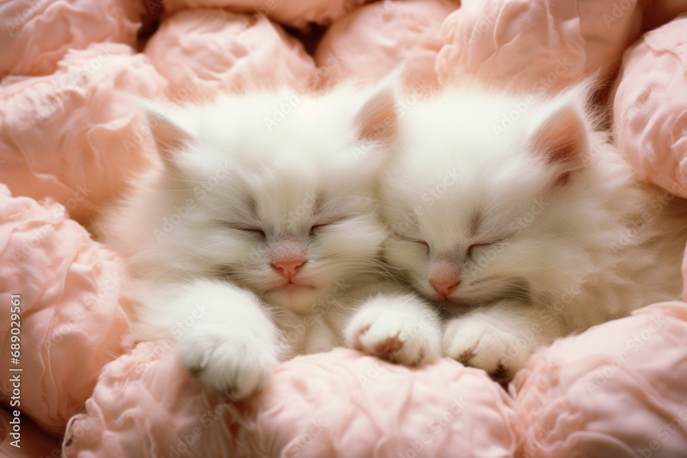 Coconut-covered kittens with licorice whiskers, curled up on a marshmallow pillow. Coconut-covered kittens with licorice whiskers, curled up on a marshmallow pillow.