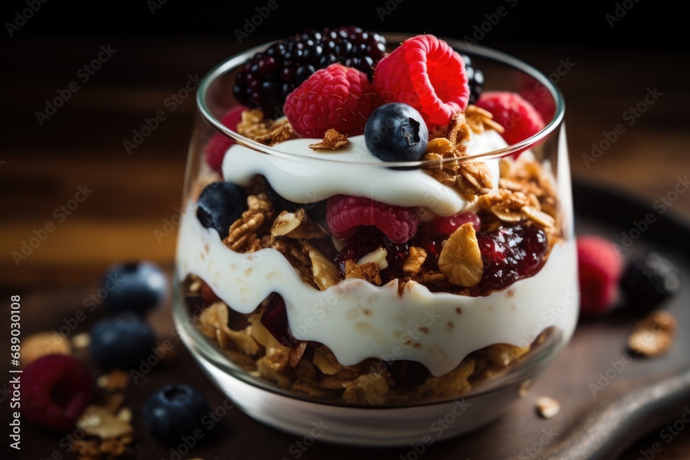 Granola with yogurt and nuts Granola with yogurt and nuts