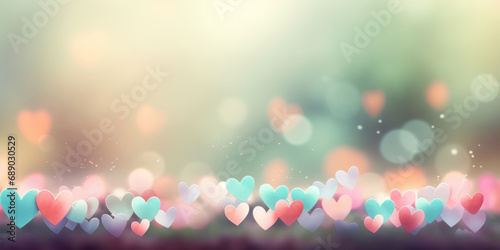 Bokeh heart background. Valentine's day concept.