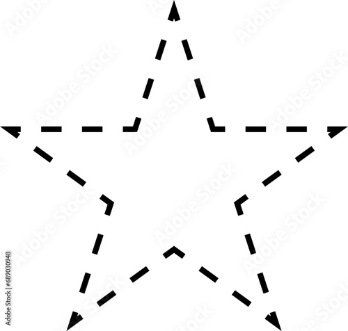 Dash line shapes. Dashed outline design of border for basic geometric shapes. Icon of cut frame. Vector illustration