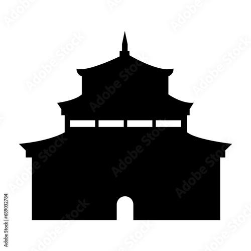 Pagoda icons set simple vector. Asian temple. Roof japanese