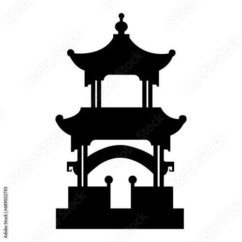 Pagoda icons set simple vector. Asian temple. Roof japanese