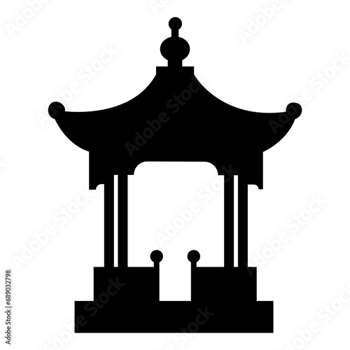 Pagoda icons set simple vector. Asian temple. Roof japanese