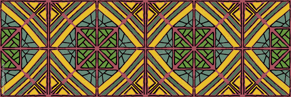 Seamless ethnic ornament. Repeating pattern of lines