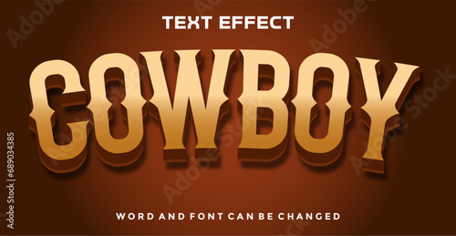 Cowboy editable text effect photo