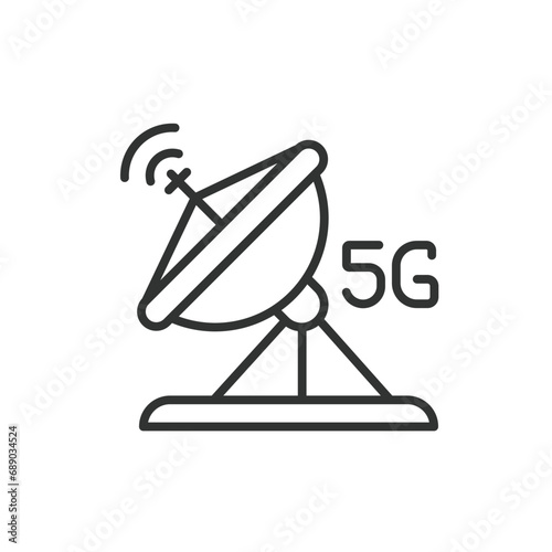 5G antenna icon line design. 5g, antenna, icon, mobile, wireless, technology vector illustration.5G antenna editable stroke icon.