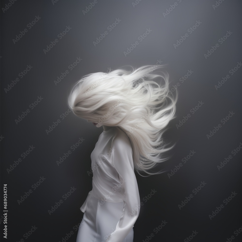 Beautiful woman with long blond hair. Studio shot on gray background. Beautiful woman with long blond hair. Studio shot on gray background.