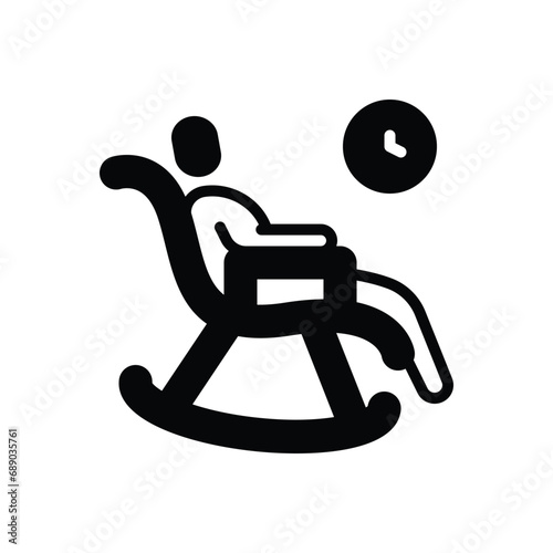 Black solid icon for retirement