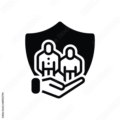 Black solid icon for social security