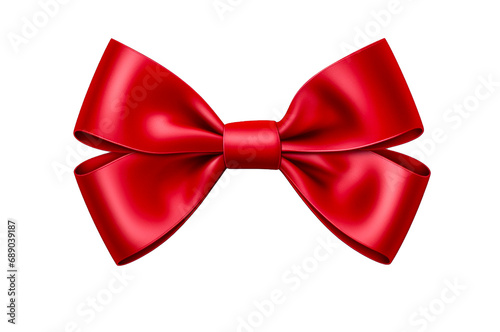 Czerwona kokarda na przezroczystym tle. Walentynki, urodziny, prezent, dekoracja.