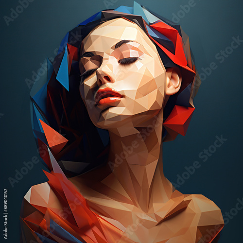 Low Poly Beautiful Woman photo