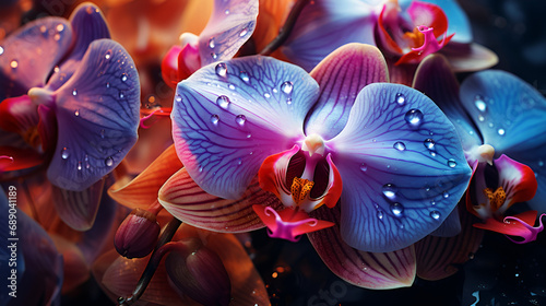 Moth orchids
Plant, orchid flower with neon colors, rainbow orchid flower 
 photo