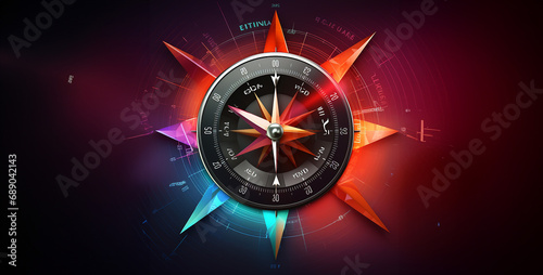 compass on the map, compass and globe, Financial Compass A sleek stylized compass, 