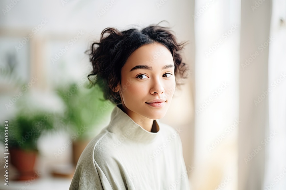 Portrait of a young attractive woman radiating confidence and a positive attitude. Portrait of a young attractive woman radiating confidence and a positive attitude.