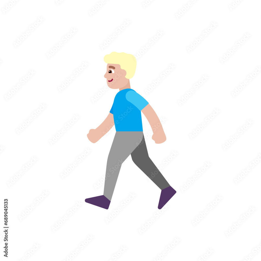 Man Walking: Medium-Light Skin Tone Man Walking: Medium-Light Skin Tone